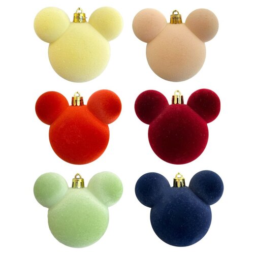 Disney Ear Baubles velvet 6 assorted