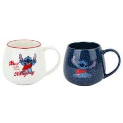 Disney Mugs Set Of 2 Stitch Christmas