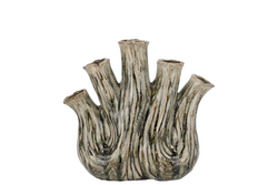 DK Aglio Green Active Glaze Vase Oval 20X9X19Cm