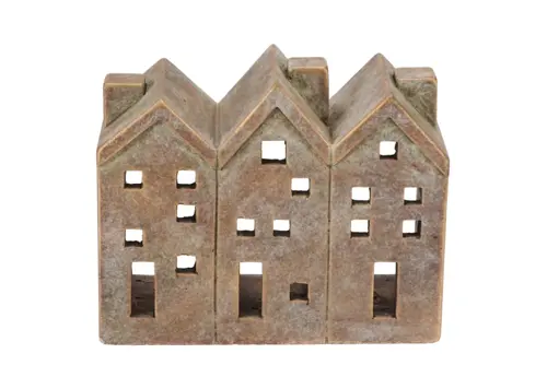 DK Concrete Golden House Deco 18X8X14Cm