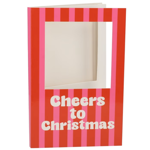 DK Gift Tile Card Cheers To Christmas Pink 21X14X1Cm