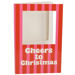 DK Gift Tile Card Cheers To Christmas Pink 21X14X1Cm