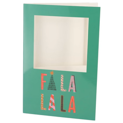 DK Gift Tile Card Fa La La La Green 21X14X1Cm