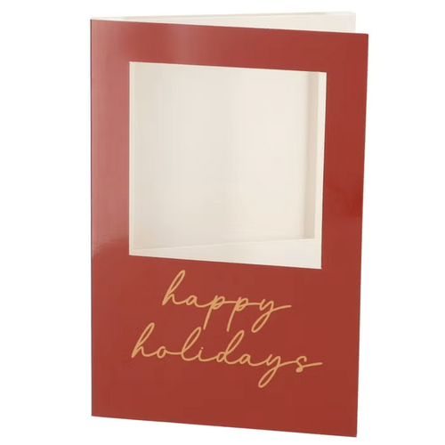 DK Gift Tile Card Happy Hollidays Burgundy 21X14X1Cm