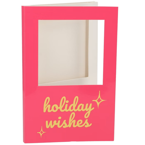 DK Gift Tile Card Holiday Wishes Fuchsia 21X14X1Cm