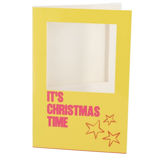 DK Gift Tile Card Its Christmas Time Yellow 21X14X1Cm