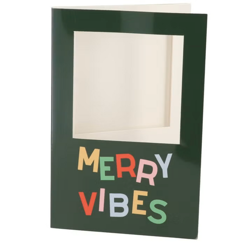 DK Gift Tile Card Merry Vibes Green 21X14X1Cm