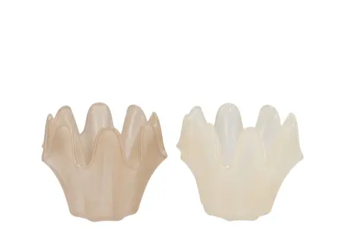 DK Jazz Sand T-Light  Blown Glass Ass 16X13Cm
