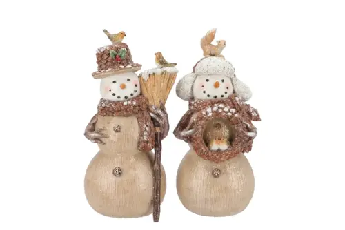 DK Lesly X-Mas Brown Snowman Ass 14X11X27Cm