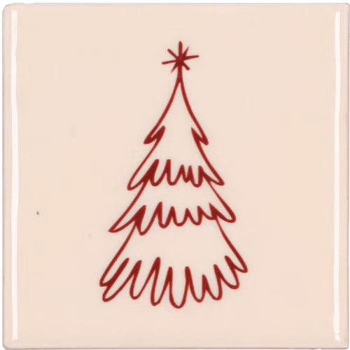 DK Tile Christmas Tree Cream 10X10X1Cm