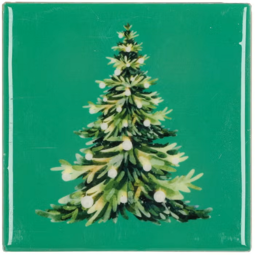 DK Tile Christmas Tree Green 10X10X1Cm