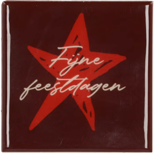 DK Tile Fijne Feestdagen Red 10X10X1Cm