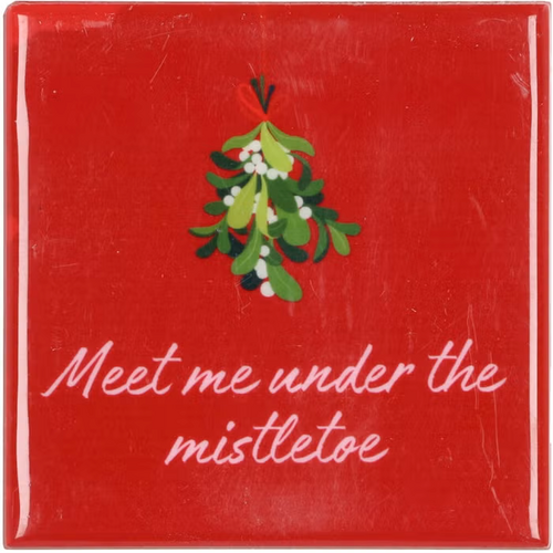 DK Tile Meet Me Under The Mistletoe Red 10X10X1Cm