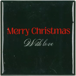 DK Tile Merry Christmas Green 10X10X1Cm