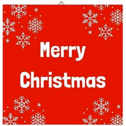 DK Tile Merry Christmas Red 10X10X1Cm