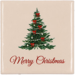 DK Tile Merry Christmas Sand 10X10X1Cm