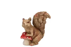 DK Wonderland Scottish Brown Squirrel Mushroom 11X5X12Cm