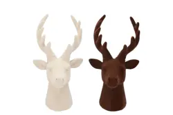 DK x-mas flock brown sand deer ass 13x13x23cm