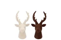 DK x-mas flock brown sand deer ass 7x7x10cm