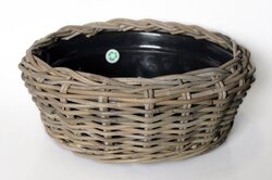 Drypot schaal tina rotan d32h10cm grijs