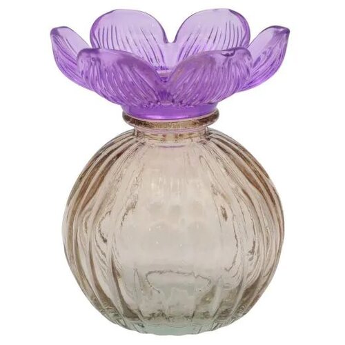 DUIF Fles dana glas d9h11.5cm paars