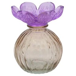 DUIF Fles dana glas d9h11.5cm paars