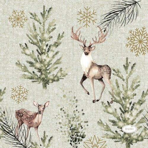 duni Servet 24x24cm elegant deer 20st