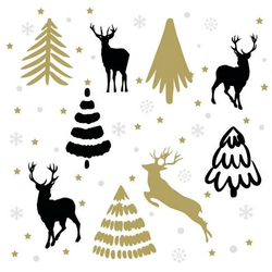 Duni Servet 33x33cm deers & trees 20st