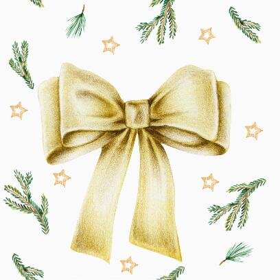 Duni Servet 33x33cm merry bow tie 20st