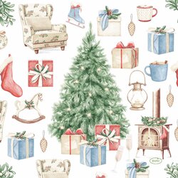 Duni Servet 33x33cm tree and gift 20st