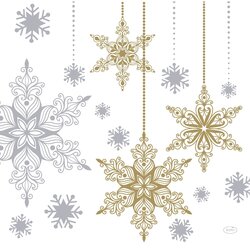 Duni Servet 40x40cm snowstars whte 12st