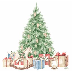 Duni Servet 40x40cm tree and gift 12st