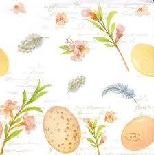 DUNI Servet l24b24cm eggs&feathers 20st