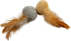 Duvo Cushy ballen met veren 2pc brn/grs