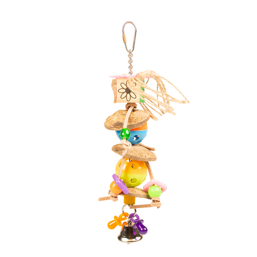 Duvo+ Speeltje cocos+belletje l27.5b7h7cm