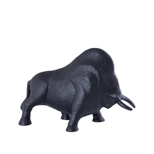 PTMD Ebeny Black casted alu bull statue matt L - afbeelding 1