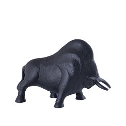 PTMD Ebeny Black casted alu bull statue matt L - afbeelding 1