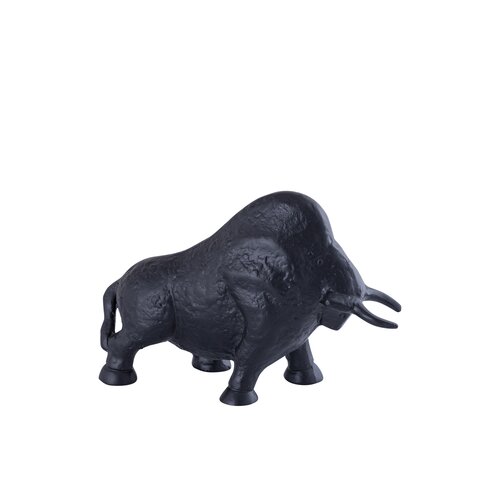 PTMD Ebeny Black casted alu bull statue matt S - afbeelding 1