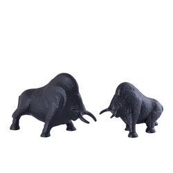 PTMD Ebeny Black casted alu bull statue matt S - afbeelding 2