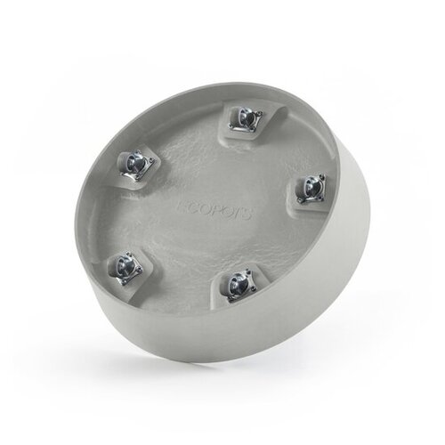 Ecopots Schotel+wiel d50cm puurwit