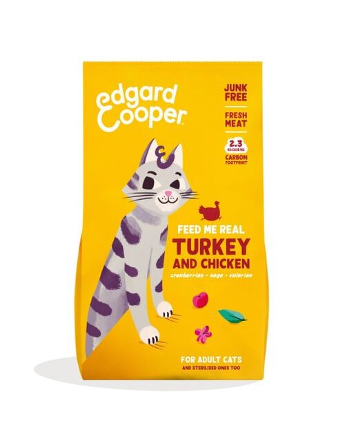 edgard & cooper Cat adult dry turkey/chicken 325g