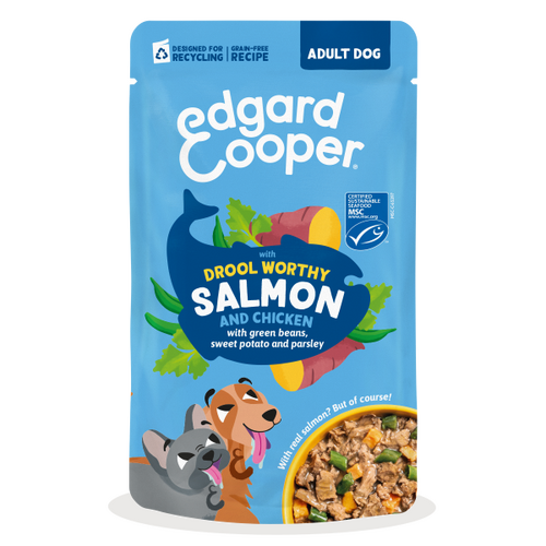 Edgard & cooper Hond adult stew pouch zalm&kip 150g
