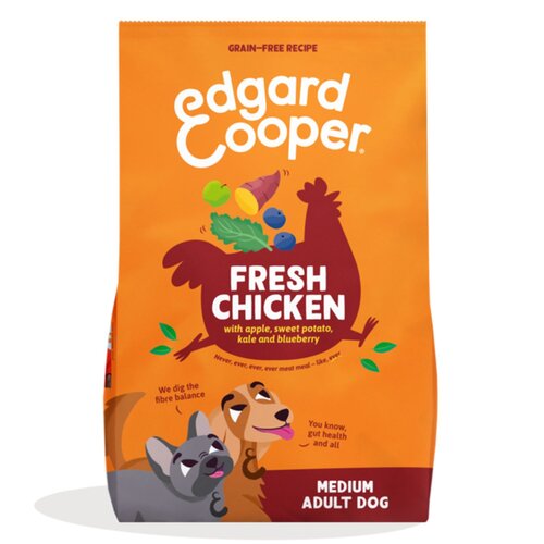 Edgard & cooper Hondenvoer droog adult kip medium 1kg
