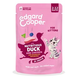 Edgard & Cooper Kitten eend&kip in saus 85g