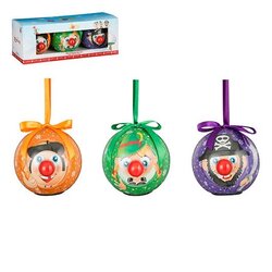 Efteling Kerstbal Fransman Oostenrijk Piraat 3 stuks werkt op batterijen - d8cm