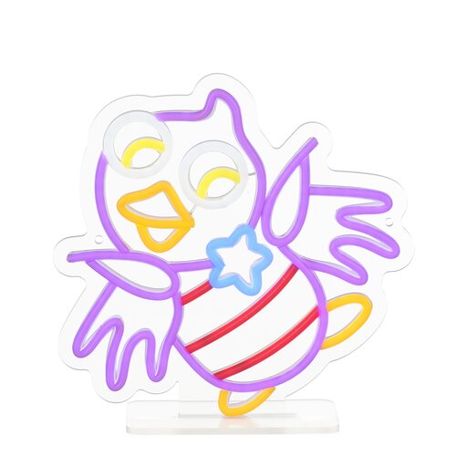 Efteling Neon light Jet op standaard multicolour en timer - l27xb1,5xh27,5cm