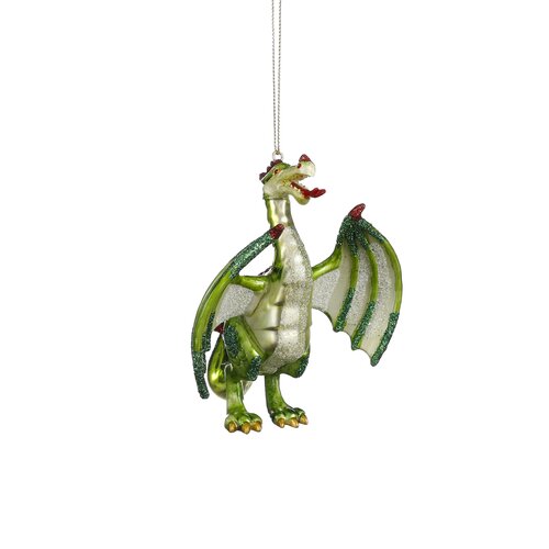 Efteling Ornament draak glas groen - l10,5xb5,5xh11,5cm