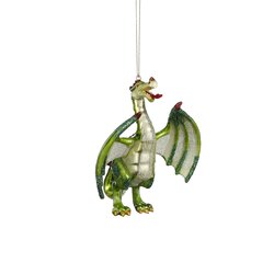 Efteling Ornament draak glas groen - l10,5xb5,5xh11,5cm