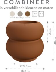 Elho Amber Roll Low 43 - Ø 43 x H 40 cm - Binnen en Buiten - 100% gerecycled - afbeelding 6