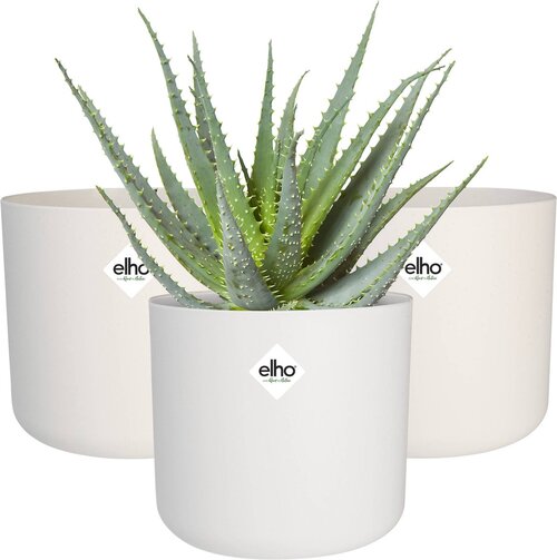 Elho B.for Soft Rond 18 - Bloempotten voor Binnen - 100% Gerecycled Plastic - Set van 3 - Ø 18.3 x H